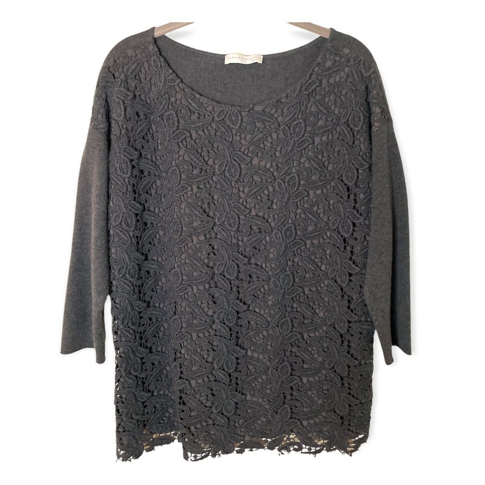Fabiana Filippi Floral Lace Cutout Sweater
